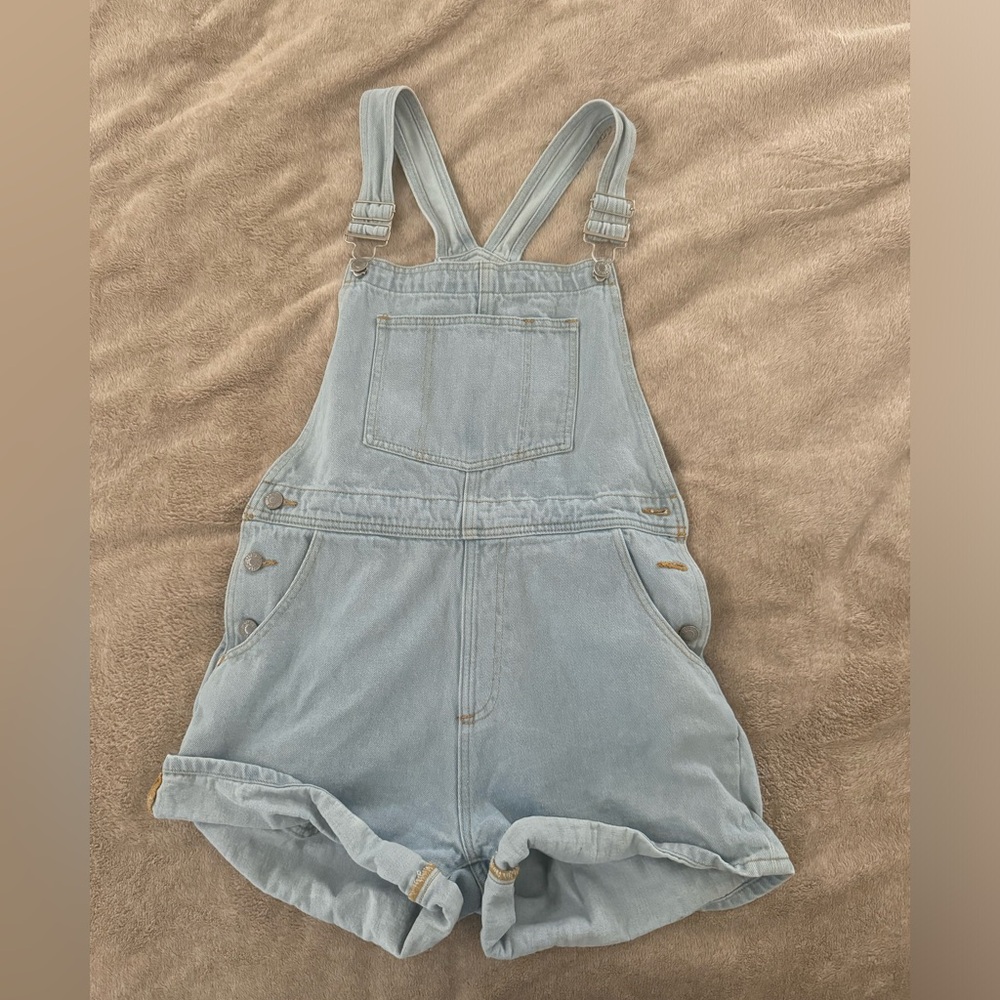Light Denim Short Overalls